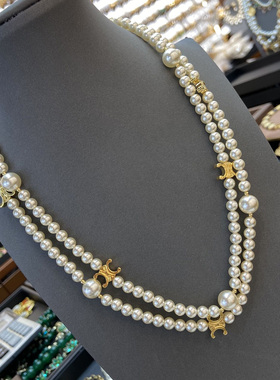 施家珍珠长款项链毛衣链