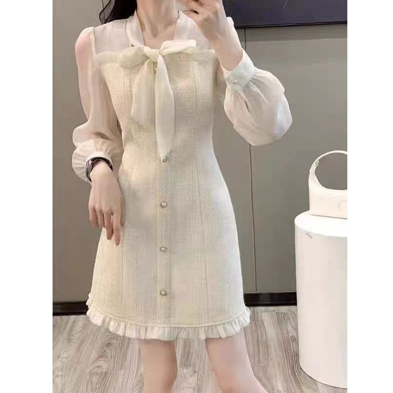 法式伪娘cd变装连衣裙高级感名媛性感女装大佬精致长袖裙子ts男娘