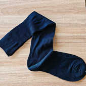 外贸男士 超薄丝光棉及膝袜长筒袜子透气绅士袜平纹吸汗黑色纯色