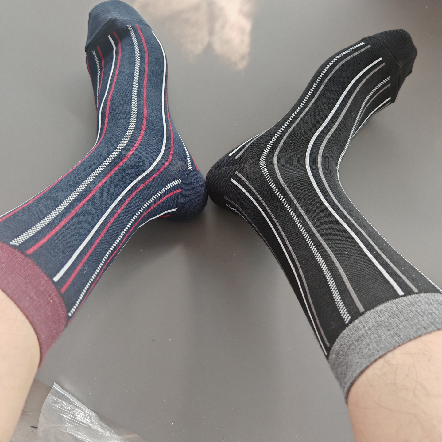 外贸小尺码竖条纹中筒袜