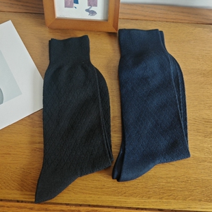 南南金外贸出口订单双针小菱形格男士 绅士袜子袜子中长筒秋冬款