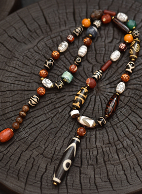 玛瑙多宝天珠多宝项链手持油润老气满风化 息增怀天珠