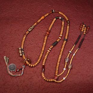 藏式藏风星月斜挎双圈脖挂菩提子多宝珠背链男女同款包邮到家