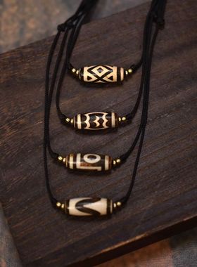 象雄天珠男女同款可拉伸调节项链