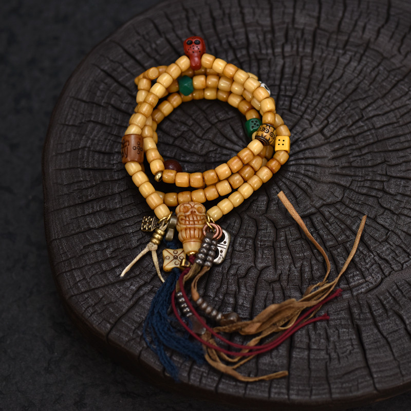 藏式藏风牦牛骨108佛珠原创念珠包邮到家