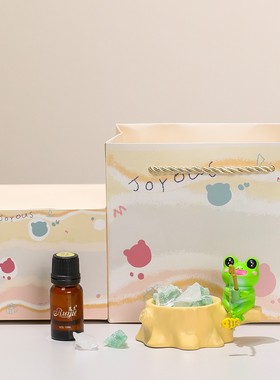 萌宠小青蛙钓鱼动物矿香石摆件