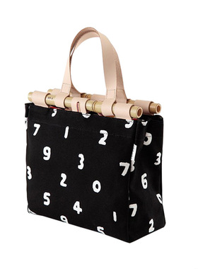 日系新款sousou竹节帆布包竹柄数字手提布袋日式休闲百搭手提包女