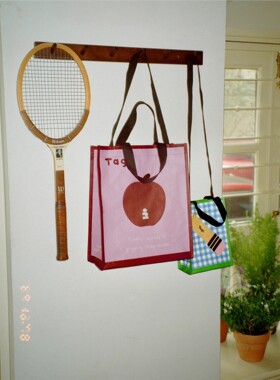 tagi环保购物袋蜡笔苹果想象《i》彩色可爱手提防水编织袋