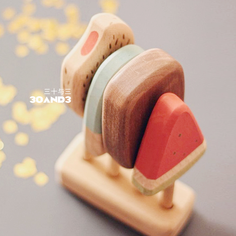 过家家冰淇淋架木制玩具儿童ins