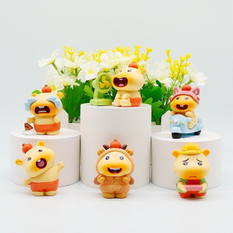水豚噜噜手办公仔玩具超甜可爱豚仔卡皮巴拉Capybara摆件塑料玩偶