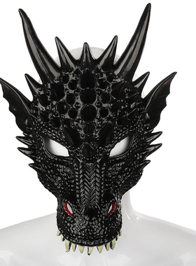 新款万圣节龙面具mardi gras舞会狂欢节派对PU发泡3D动物面罩跨境