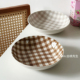 泡面碗家用时尚 格子控美式 复古高级英伦风陶瓷餐具特色小众设计款