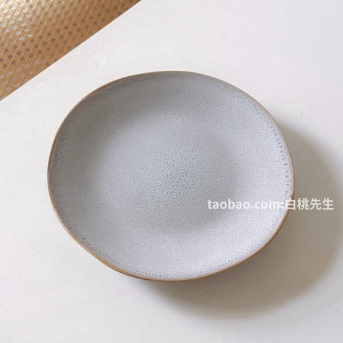 做旧窑变釉brunch陶瓷ins风简约奶白色盘子家用高级好看特别餐具