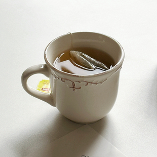 白桃先生 法式浮雕复古宫廷简约陶瓷水杯茶杯马克杯好看女生拍照
