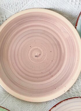 外贸出口陶瓷盘7.5寸条纹小清新