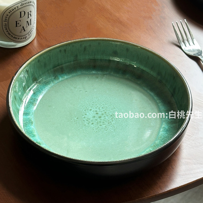 窑变釉餐具套装沙拉碗深盘泡面炒菜家用高档高级餐厅复古简约特价