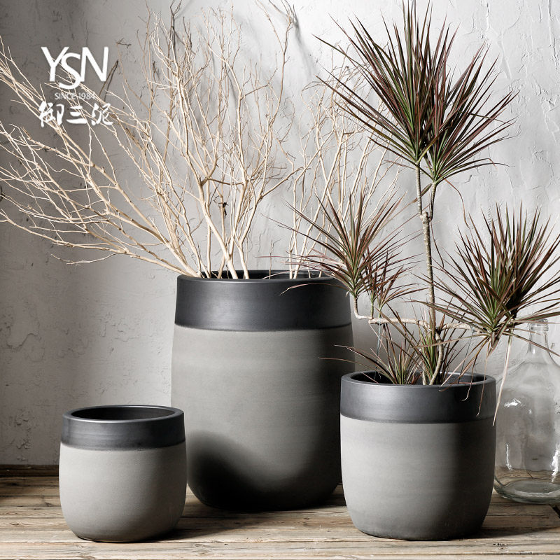 御三泥现代简约绿植种植园林庭院室外客厅花坛陶瓷北欧花盆ins风 搜又搜 Www Soyouso Com