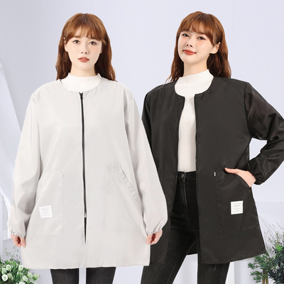 记忆布纯色防油韩式小个子罩衣