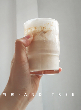 与树丨小众咖啡杯玻璃杯耐高温简约澳白杯冰美式拿铁摩卡杯子单品
