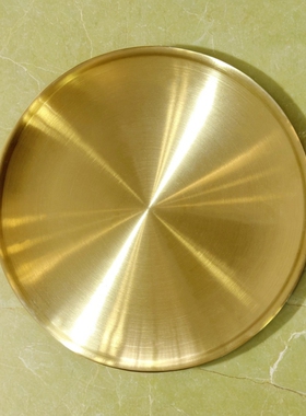 与树丨北欧金色圆形收纳杯垫首饰化妆品拉丝金属托盘桌面装饰收纳