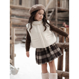 儿童90白鸭绒无袖 亲子装 外套 女童羽绒马甲2024冬季 同款