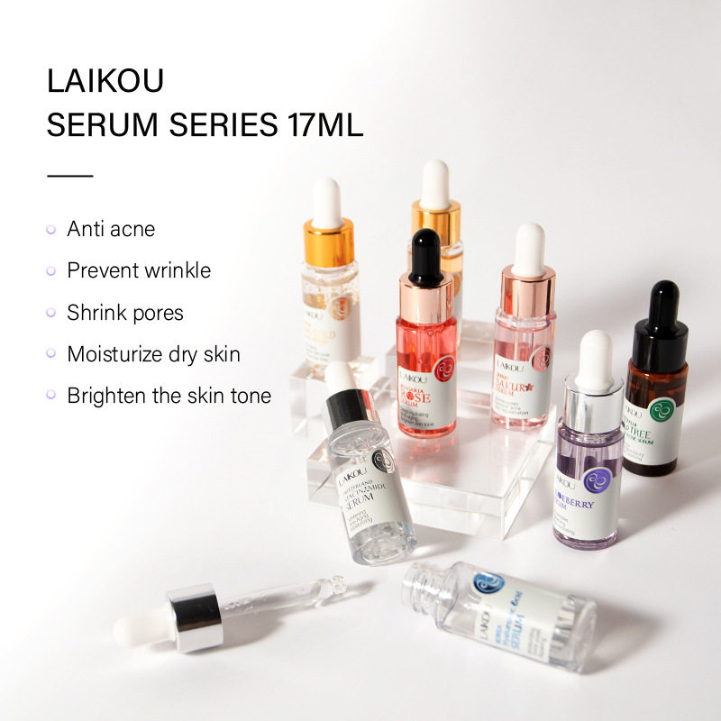 LAIKOU莱蔻精华液樱花烟酰胺VC玫瑰蓝莓蜗牛透明质酸补水护肤品