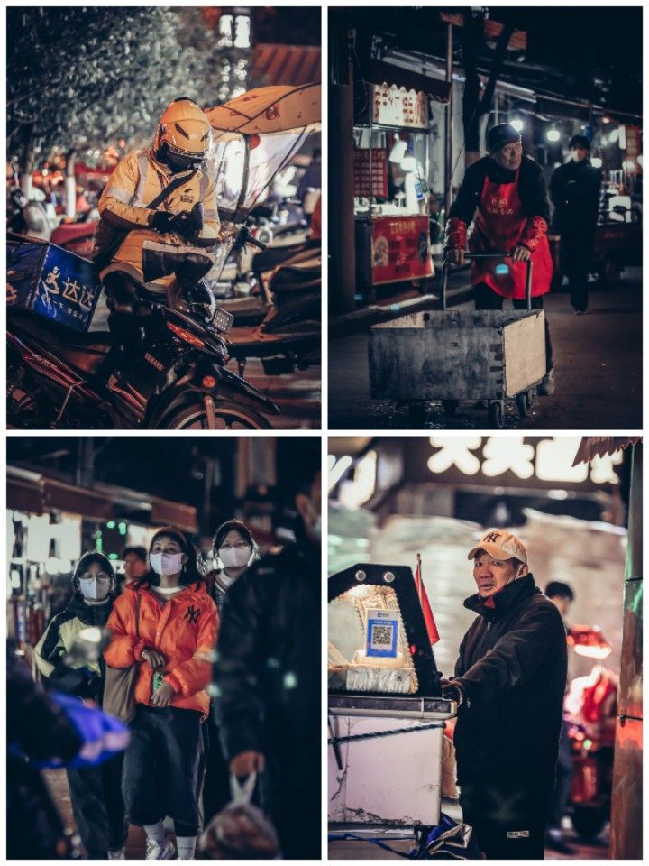 人文纪实劳动人民城市日常市井生活街景街道人物场景夜景摄影素材