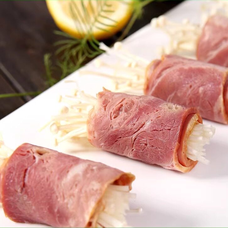 清真烟熏牛腹肉牛肉切片2kg早餐烧烤手抓饼披萨烘焙西餐健士