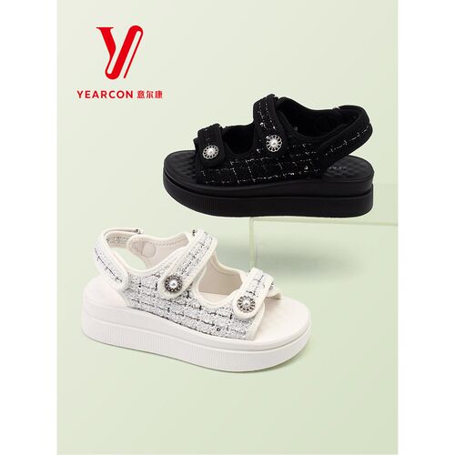 意尔康厚底小香凉鞋女士2026新款夏季休闲女鞋时尚百搭鞋子03982Y