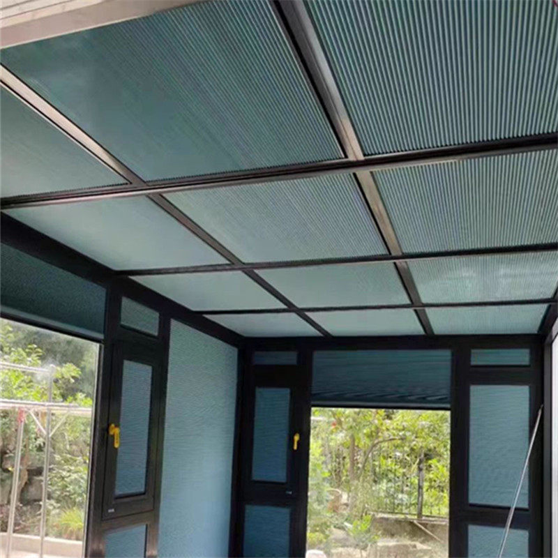 阳光房智能遮阳顶帘玻璃棚电动手动隔热帘天棚帘防晒蜂窝蜂巢帘
