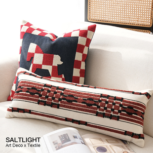 『归梦织马』红色马绣花抱枕客厅沙发靠垫新年氛围靠枕