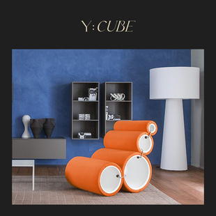 Y:CUBE意大利Cappellini Tube Chair阳台客厅卧室钢管休闲沙发椅