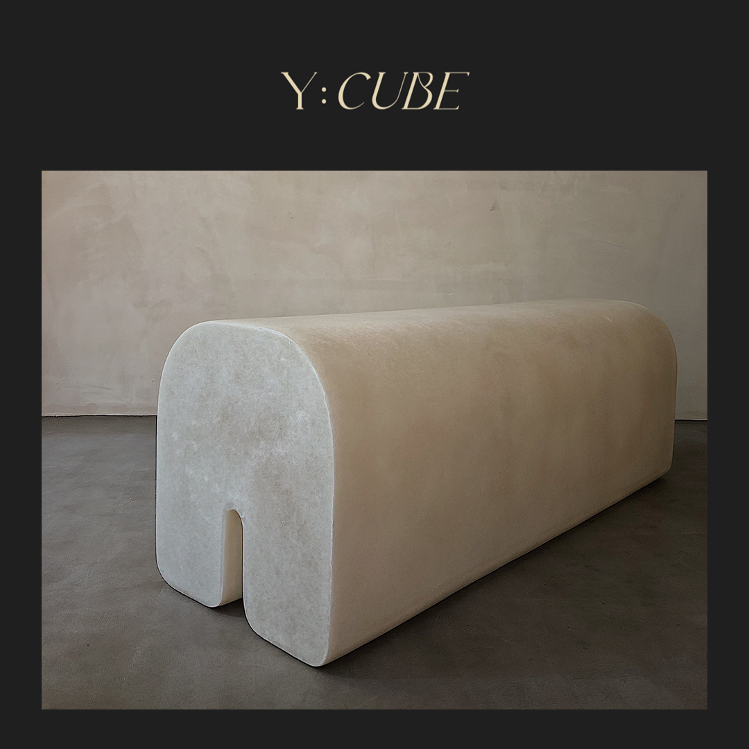 Y:CUBE | kar studio Arch Bench侘寂风玻璃钢艺术客厅长凳换鞋凳