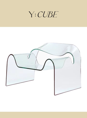 展样现货Y:CUBE白敬亭同款意大利FIAM Ghost透明玻璃室内休闲椅