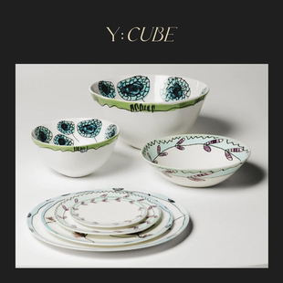 现货Y:CUBE比利时进口SERAX Marni联名骨瓷手绘汤碗沙拉碗饭碗