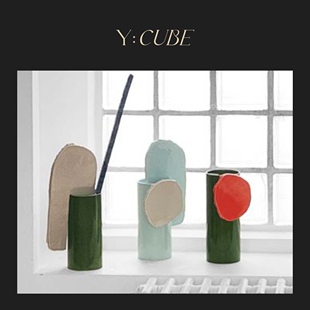 现货Y:CUBE瑞士进口Vitra客厅玄关餐厅手工设计陶瓷彩色摆件花瓶