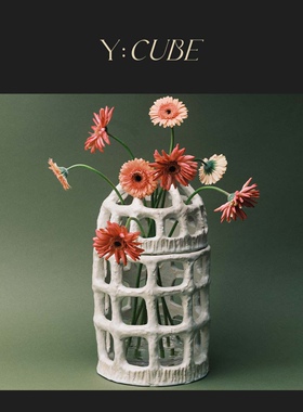 在途Y:CUBE比利时进口Serax Urban Jungle白色楼龙陶瓷装饰花瓶