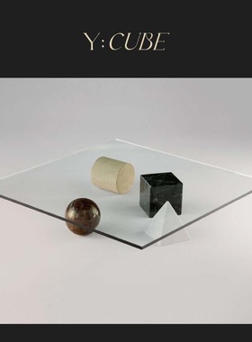 Y:CUBE意大利进口Martinelliluce Metafora客厅玻璃石材方形茶几