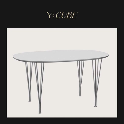 Y:CUBE丹麦进口Fritz Hansen Superellipse™餐厅书房金属腿桌子