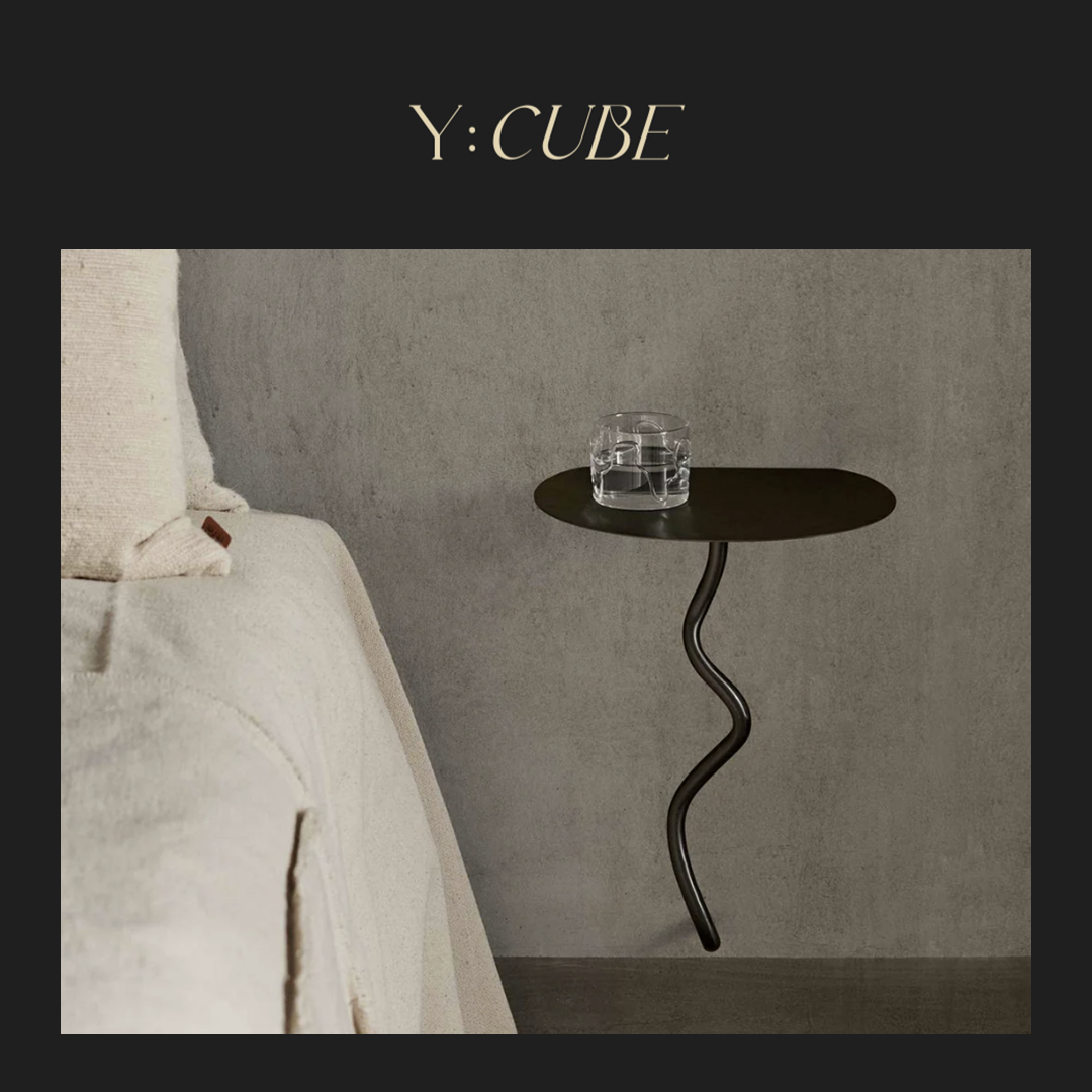 现货Y:CUBE丹麦进口ferm LIVING Curvature Table极简层架床头柜