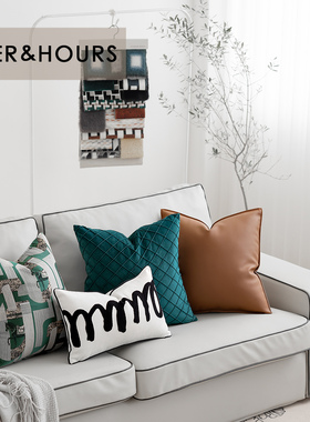 简约现代绿色系抱枕套装客厅沙发靠垫床上腰靠办公室方枕