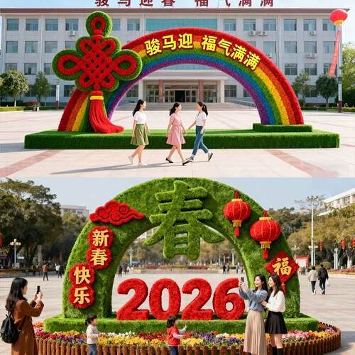 大型绿雕仿真绿雕工艺品定制立体花坛市政广场雕塑动物卡通造型