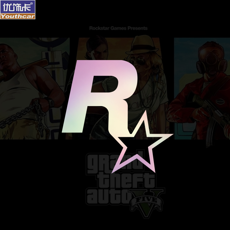 侠盗猎车GTA5飞车R星标汽车电动车摩托车贴纸车身车贴油箱盖贴花