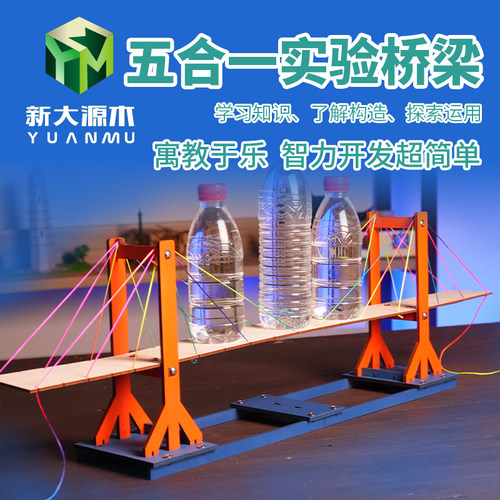 diy手工组装模型五合一实验桥梁材料包地标建筑拼图拼板拼装模型