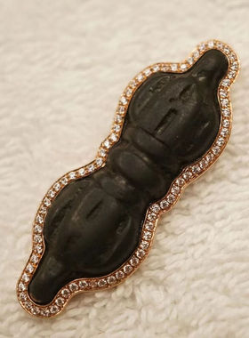 【几何】西藏明代随身天铁托甲多吉金刚杵 k金吊坠项链锁骨链3918