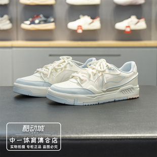 李宁2026春季新款休闲运动风厚底板鞋女系带百搭小白鞋AGCW136