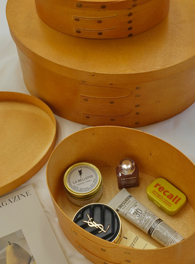 日式复古收纳盒手工木制夏克盒craster小众简约椭圆形饰品收纳筐