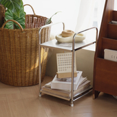 ins风不锈钢多层简易收纳置物架厨房客厅卫生间置物架落地桌边几