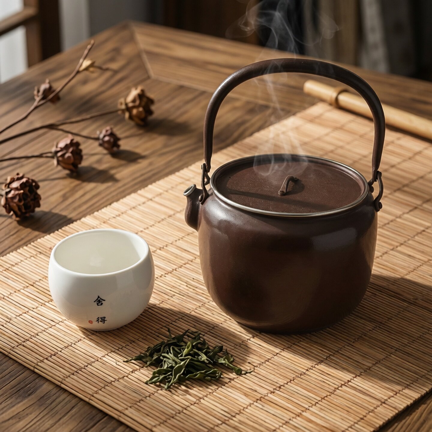 新中式手工紫铜提梁壶复古做旧纯铜茶壶家用煮茶壶泡茶壶功夫茶具