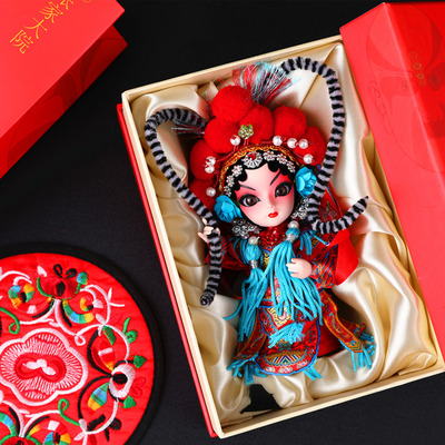 Пекинский специальный шелкман шелкман Qiao grege peking Opera Doll Doll Souvenir souvenir souvenr Snap